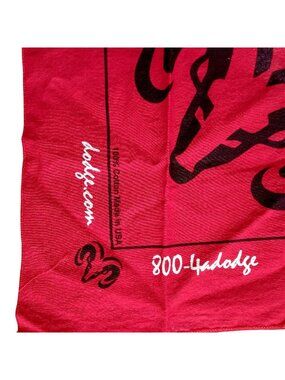 Hanky Bandana Dodge Bandana Red Ram Logo 100% Cotton Made In USA 20x20"